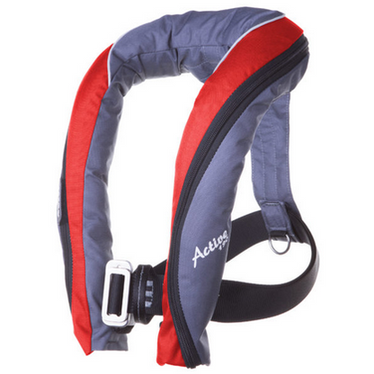 Seago Active 190N Lifejacket PRO SENSOR Automatic with Harness Light Hood Navy Red