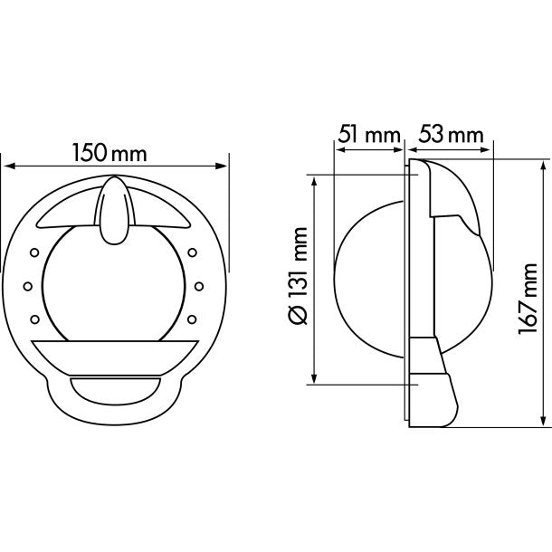 Contest Bulkhead Compass 101 Black Red