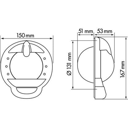 Contest Bulkhead Compass 101 Black Red