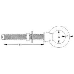 Eyebolt Long Shank Stainless Steel M6, M8