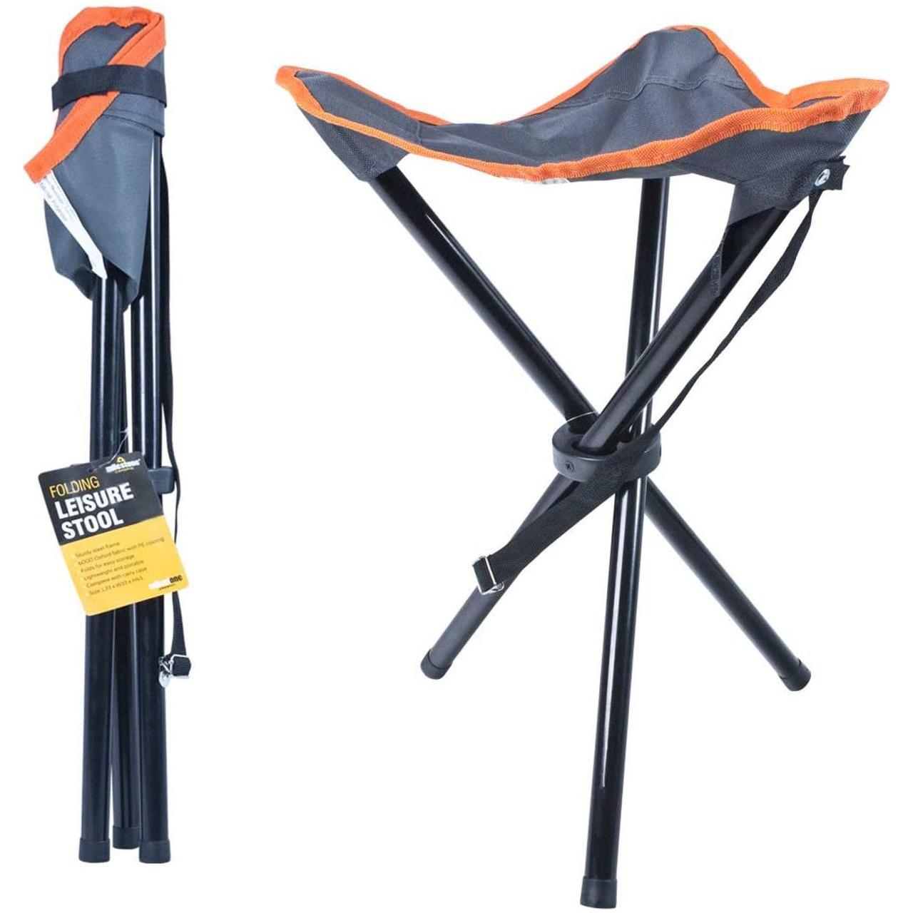 Milestone Camping Compact Outdoor Portable Tripod Stool Folding Chair