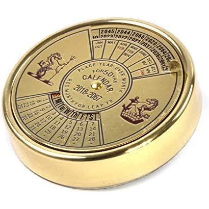 Nauticalia 50 Year Calendar Brass Paperweight