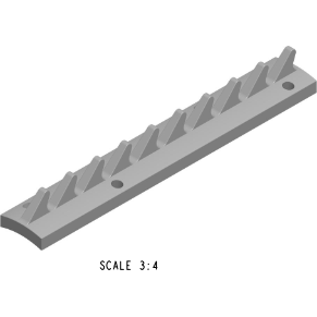 Halyard Tooth Rack Alloy fo Dinghy Main Halyards AL-0245 (HA0245)