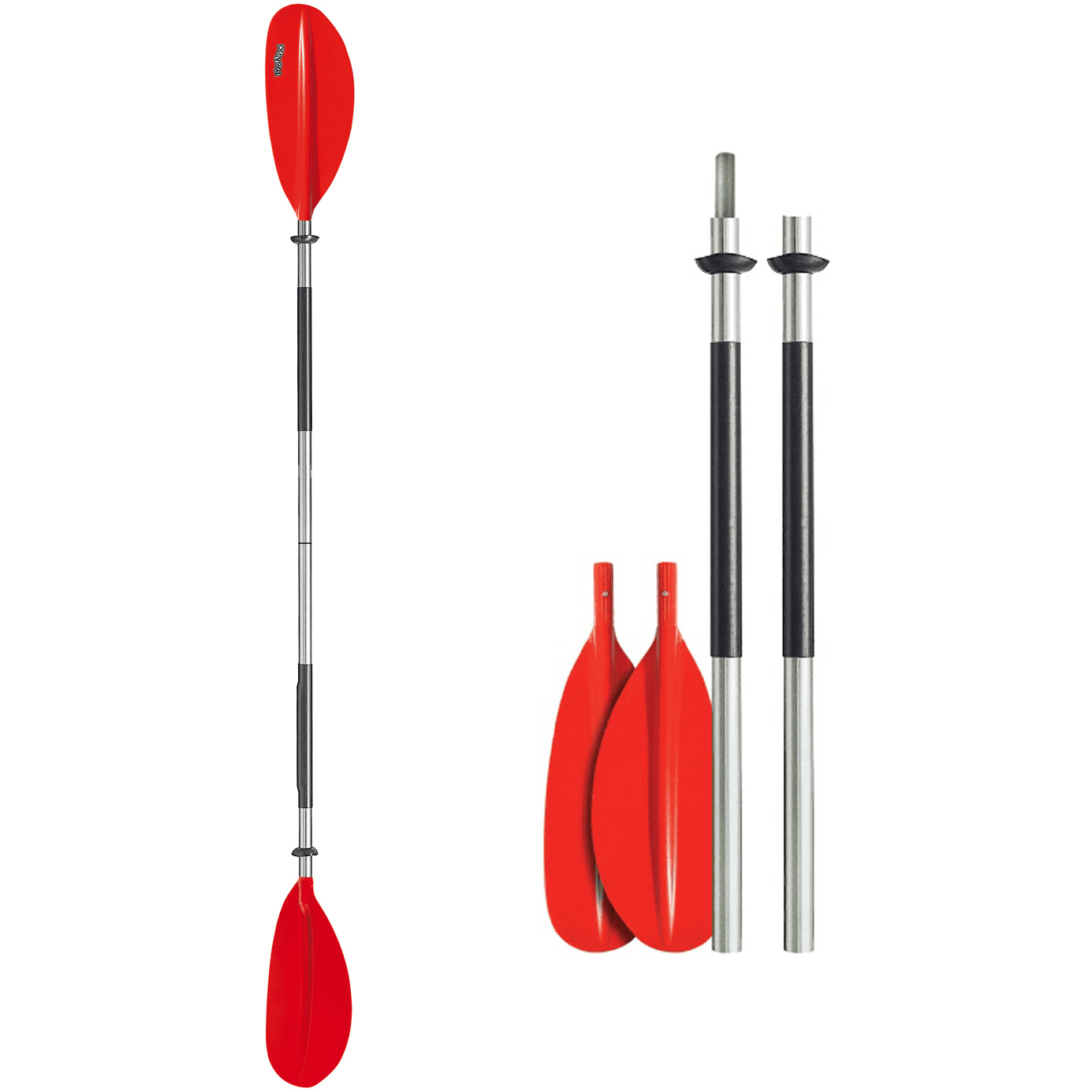 Bravo Four Piece Kayak or Canoe Paddle 220cm Aluminium Shaft