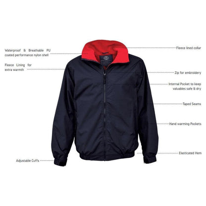 Maindeck Crew Jacket Navy with Red Fleece Lining Sailing Jacket