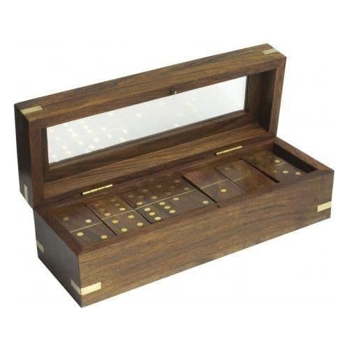 Nauticalia Wooden Dominoes Set Classic Captain Marine Game