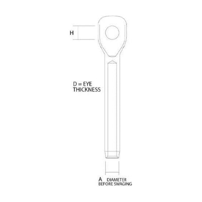 Swage Terminal Stainless Eye 5mm - 8mm Wire