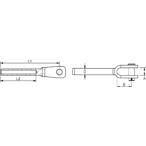 Swaged Fork Terminal Welded 3mm - 4mm Bluewave Stainless Steel