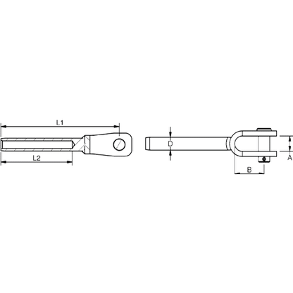 Swaged Fork Terminal Welded 3mm - 4mm Bluewave Stainless Steel