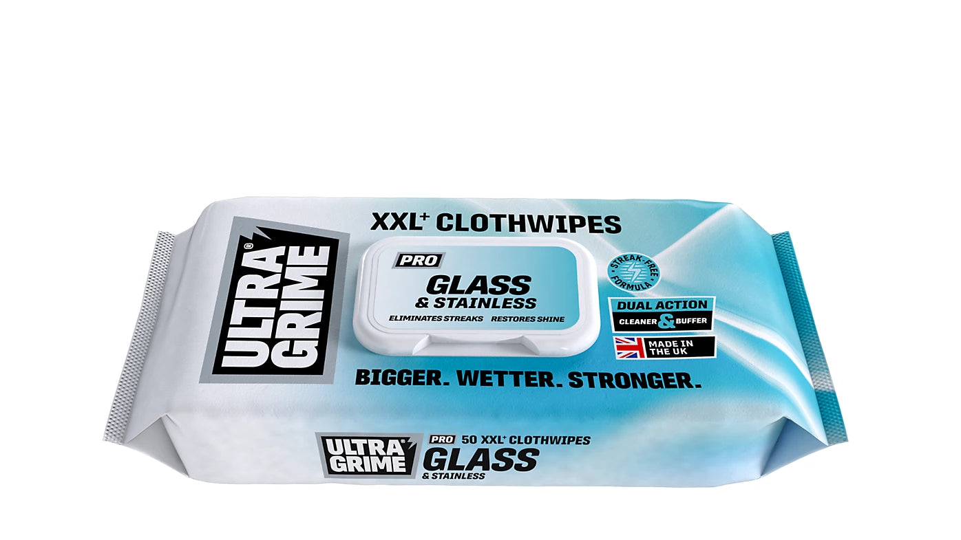 UltraGrime Pro: Glass & Stainless 50XXL Clothwipes